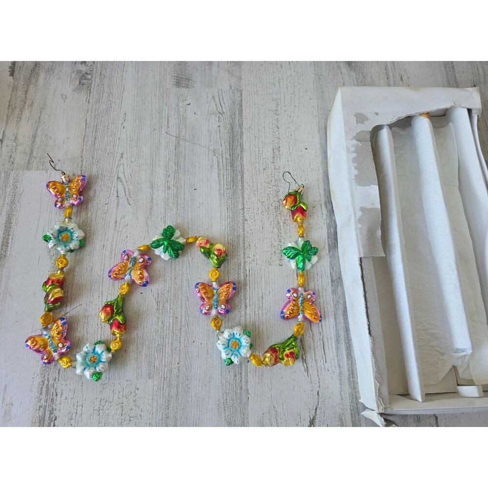 Vintage radko butterfly blossom flower Garland RARE tropical Daisy Xmas tree spr